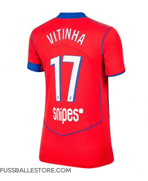 Günstige Paris Saint-Germain Vitinha #17 3rd trikot Damen 2025-26 Kurzarm Günstige Paris Saint-Germain Vitinha #17 3rd trikot Damen 2025-26 Kurzarm